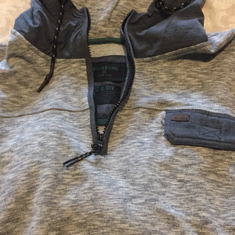 Men’s hoodie sweatshirt gray with dark gray trim